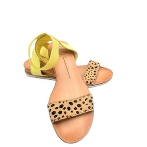 Dolce Vita Lemon and Tan Spotted Wedges